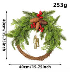 Niki | Handmade Bohemian Winter Wreath | Bells, Pinecones & Berries | 43 cm | Indoor/Outdoor