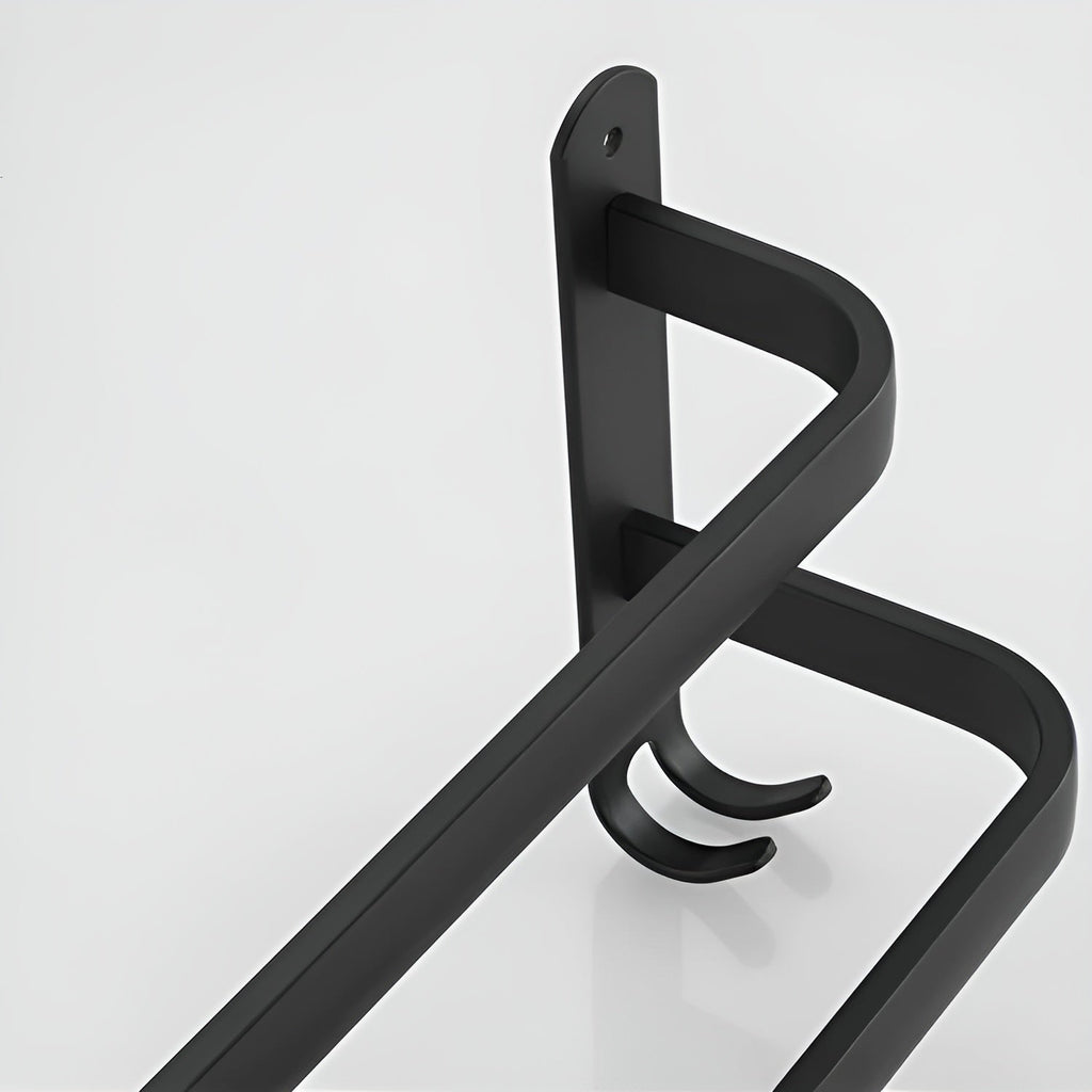 Niki | Aluminum 3-Bar Towel Rack - Black, Drill-Free Wall Mount