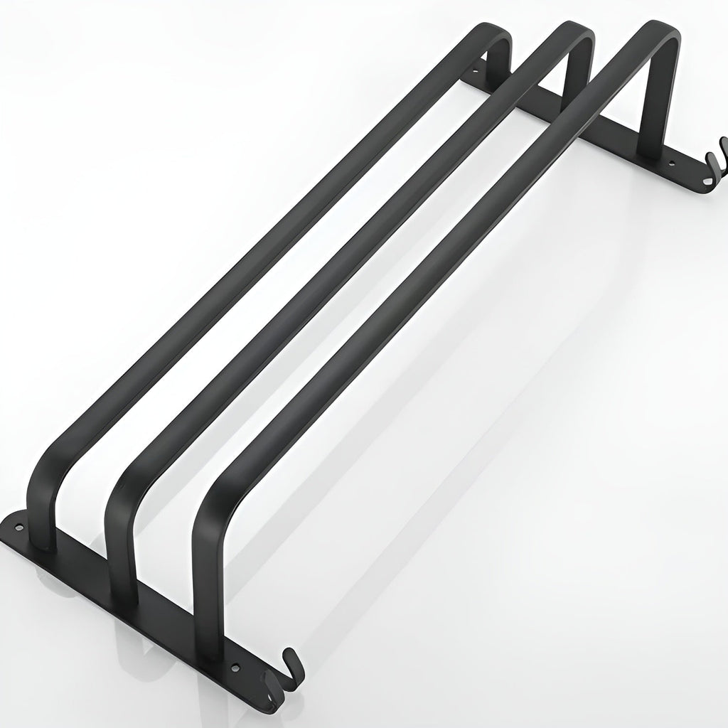 Niki | Aluminum 3-Bar Towel Rack - Black, Drill-Free Wall Mount
