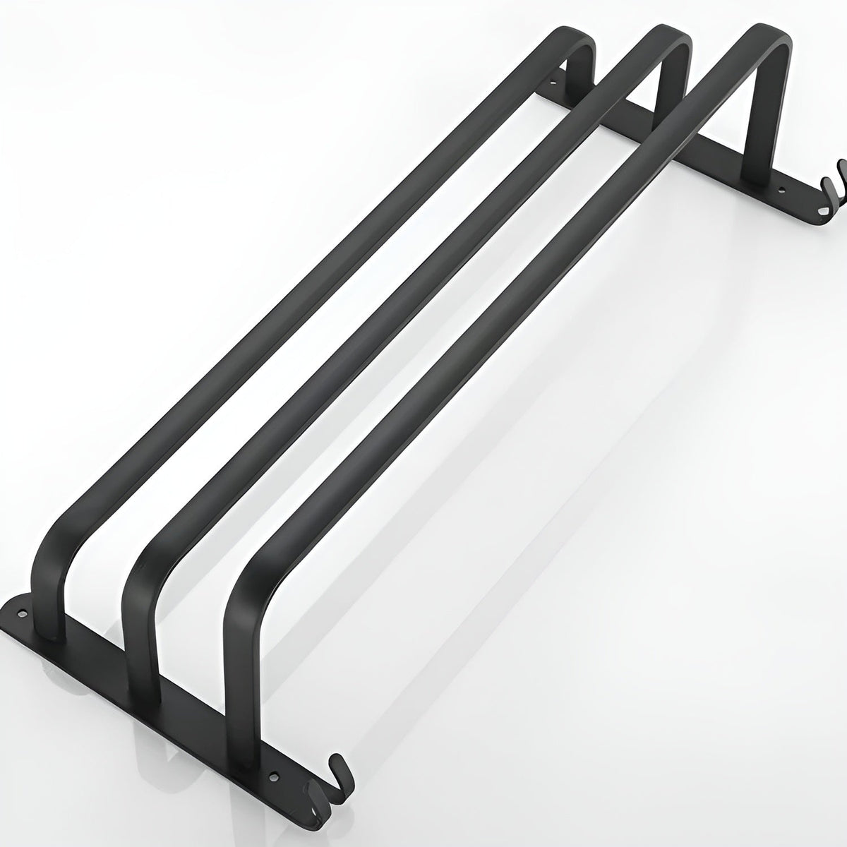 Niki | Aluminum 3-Bar Towel Rack - Black, Drill-Free Wall Mount