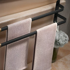 Niki | Aluminum 3-Bar Towel Rack - Black, Drill-Free Wall Mount