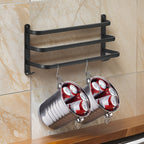 Niki | Aluminum 3-Bar Towel Rack - Black, Drill-Free Wall Mount