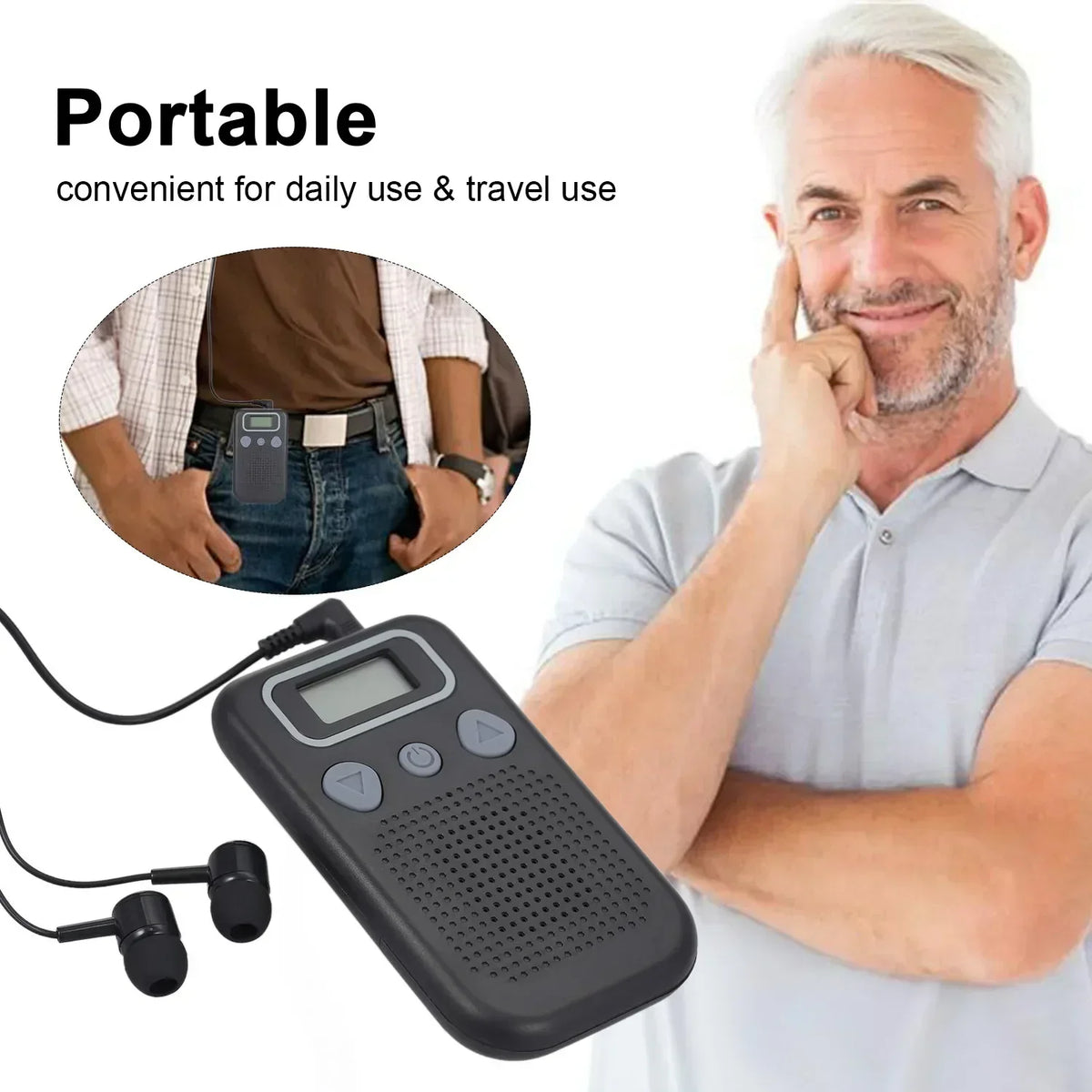 Niki | Hearing Aid Sound Amplifier – Battery-Powered In-Ear Hearing Amplifier with Headphones for Seniors and Adults