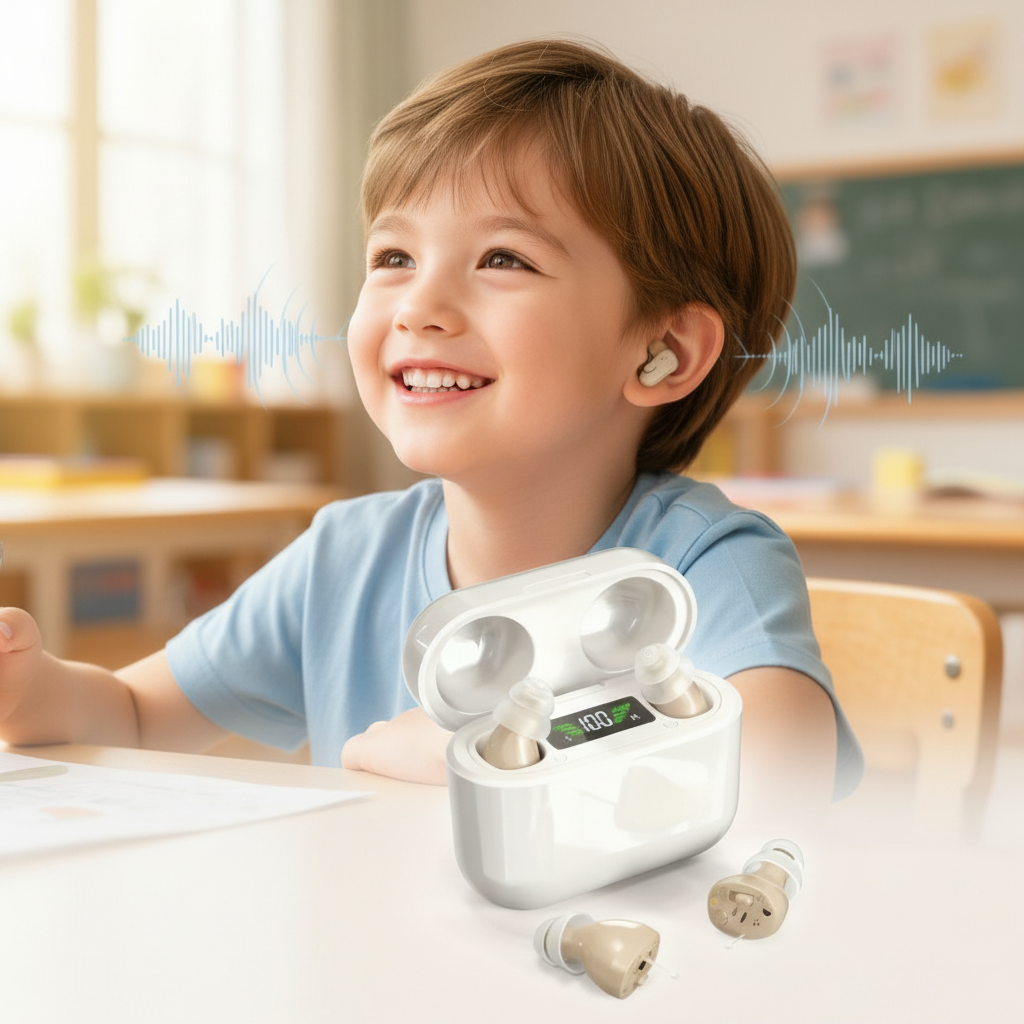 Niki | HearPro ITC Hearing Amplifier Set | Rechargeable | Intelligent Noise Cancellation | In-Ear Design (Discreet) | 20 Hours Battery Life | Includes Mobile Charging Case