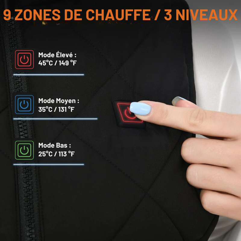 Niki | Women's heated vest: 9 zones, dual control