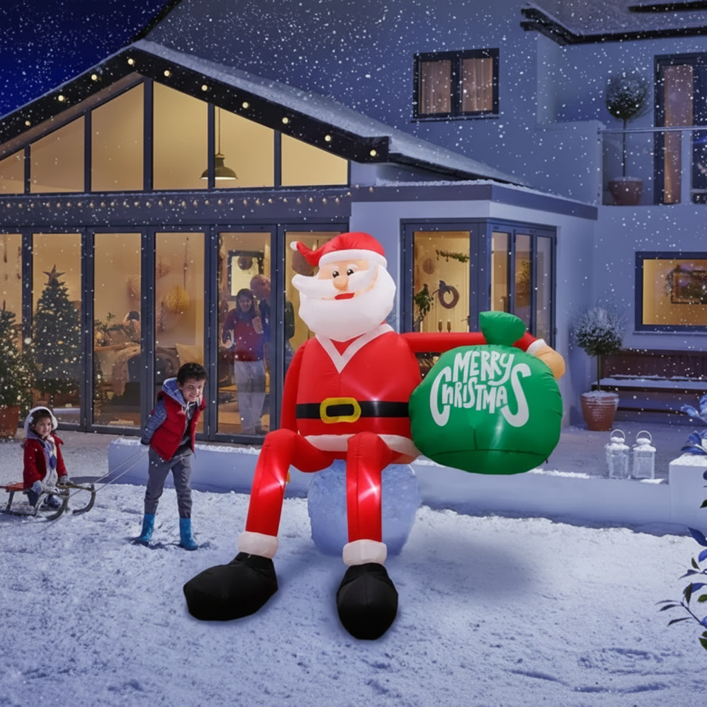 Niki | Inflatable LED Climbing Santa Claus | 2.4 m High | Outdoor