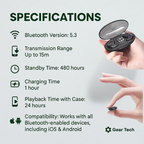 Niki | Discreet Bluetooth 5.3 Earbuds for Sleep | Waterproof & Long Battery