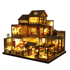 Niki | Large Realistic Wooden Dollhouse with LED Lights | DIY Miniature Playhouse