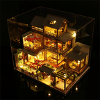 Niki | Large Realistic Wooden Dollhouse with LED Lights | DIY Miniature Playhouse