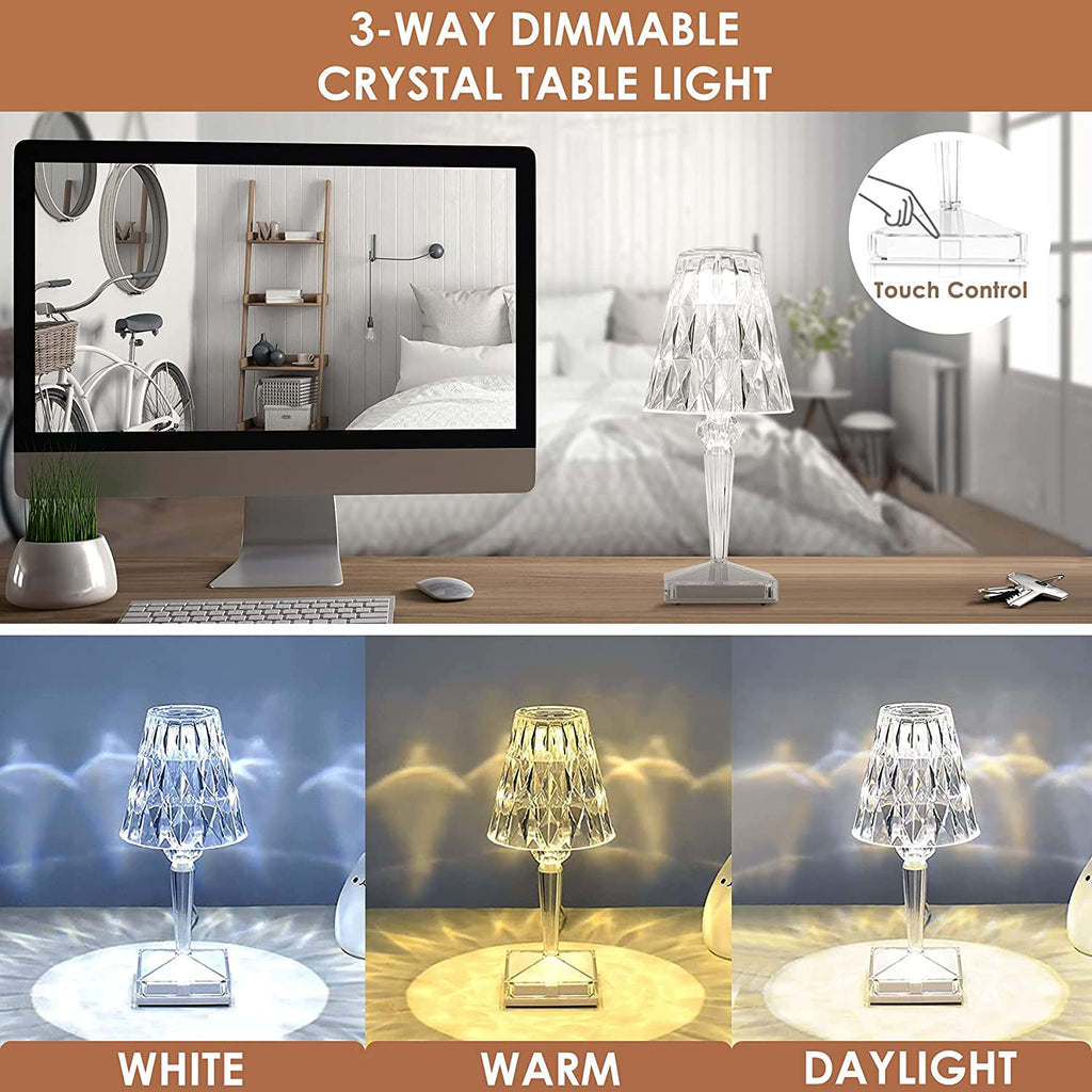 Niki | LED Crystal Table Lamp | Elegant Diamond Design
