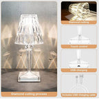 Niki | LED Crystal Table Lamp | Elegant Diamond Design