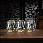 Niki | Luxury Crystal Glasses with Gold Flakes – Handmade – Set of 2 – For Whisky & Premium Beverages