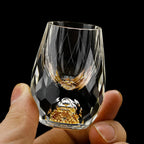 Niki | Luxury Crystal Glasses with Gold Flakes – Handmade – Set of 2 – For Whisky & Premium Beverages
