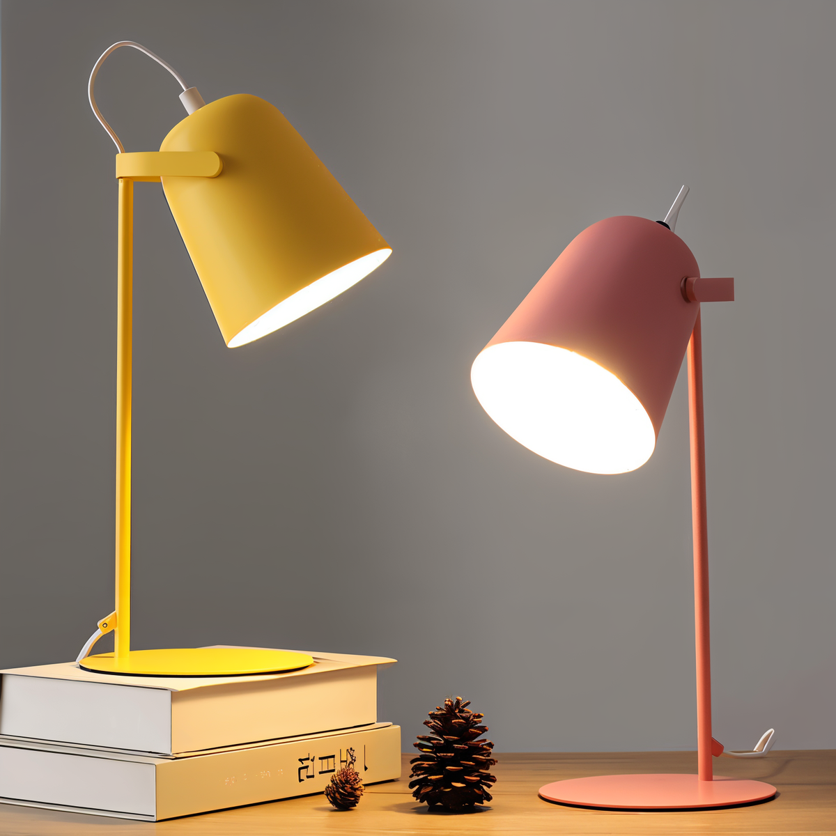Niki | Macaron Table Lamp - Nordic Yellow Desk Lamp - Adjustable Lamp