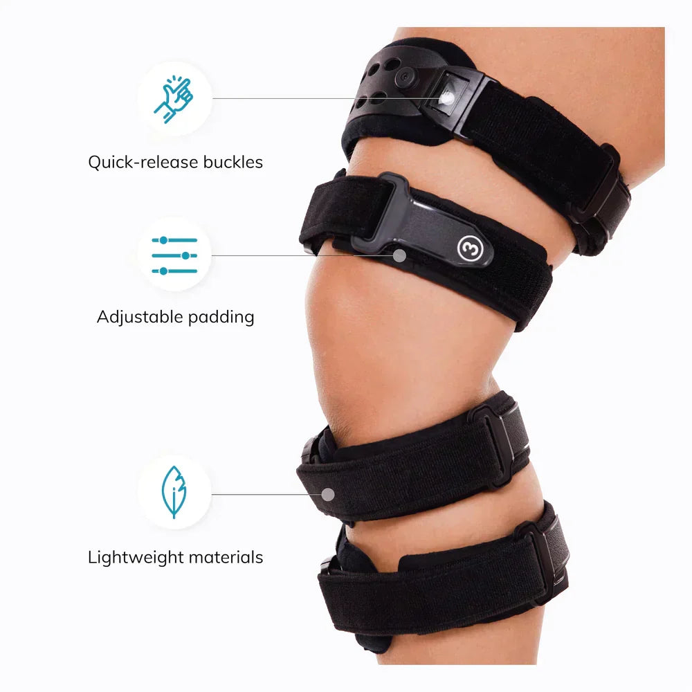 Niki | Medical OA Offloading Knee Brace | Unicompartimental Osteoarthritis Orthosis | Varus/Valgus Correction & ROM Control | Medial & Lateral Offloading | Adjustable Range of Motion