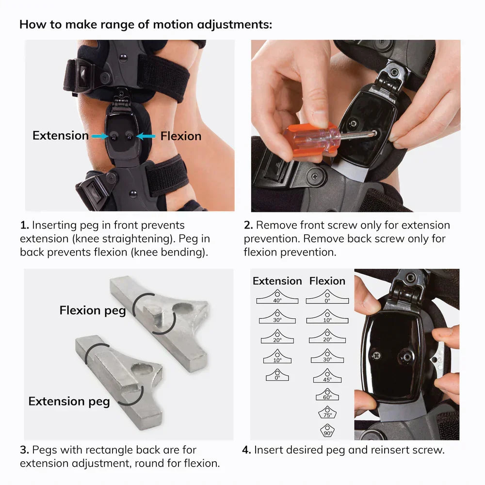 Niki | Medical OA Offloading Knee Brace | Unicompartimental Osteoarthritis Orthosis | Varus/Valgus Correction & ROM Control | Medial & Lateral Offloading | Adjustable Range of Motion
