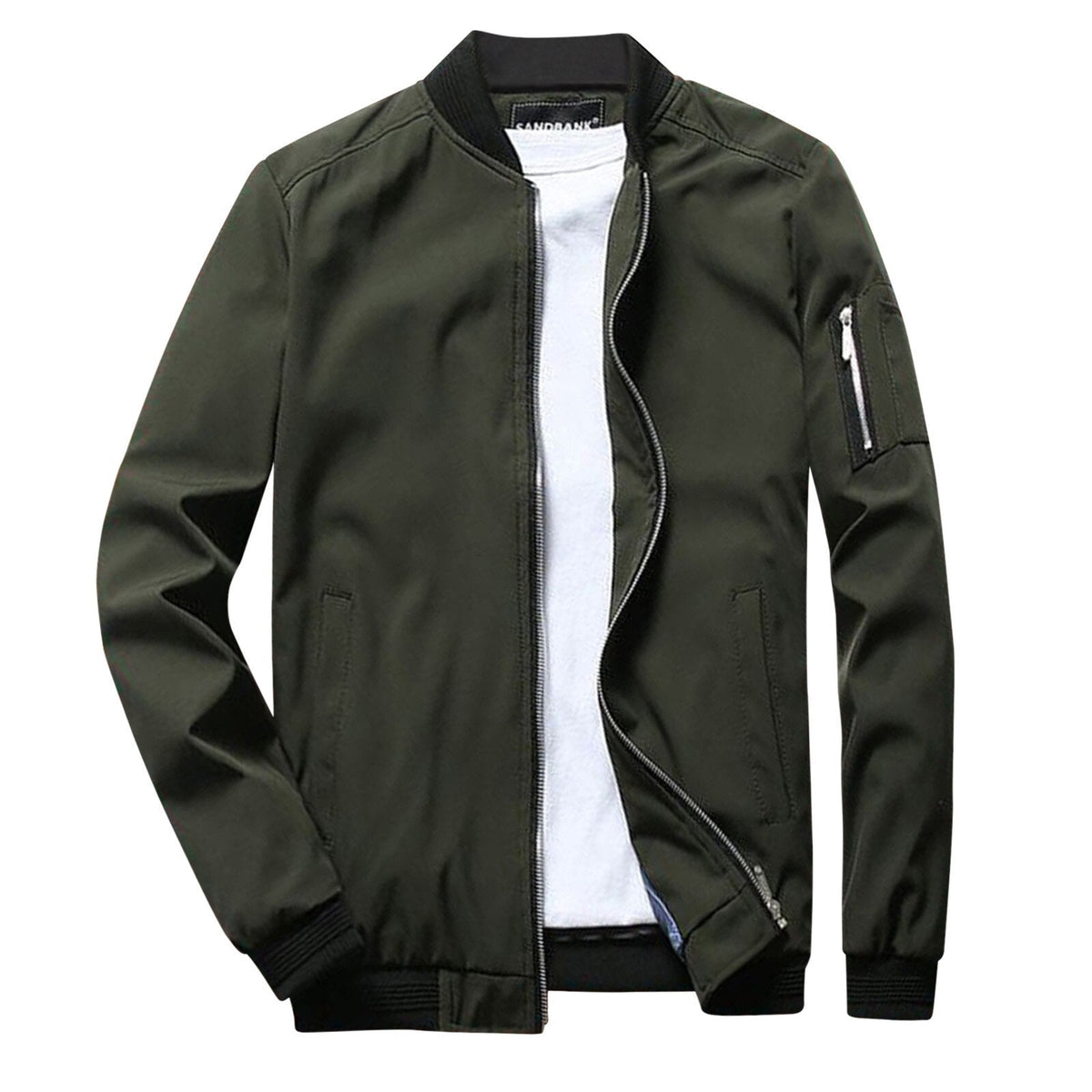 Fashionable Bomber Jacket with Zippered Pocket