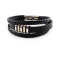 Niki | Men's Braided Leather Bracelet with Metal Accents