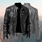 Men's Classic Cafe Racer Faux Leather Jacket