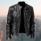 Men's Classic Cafe Racer Faux Leather Jacket