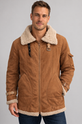 Men's Cozy Shearling Lined Aviator Jacket