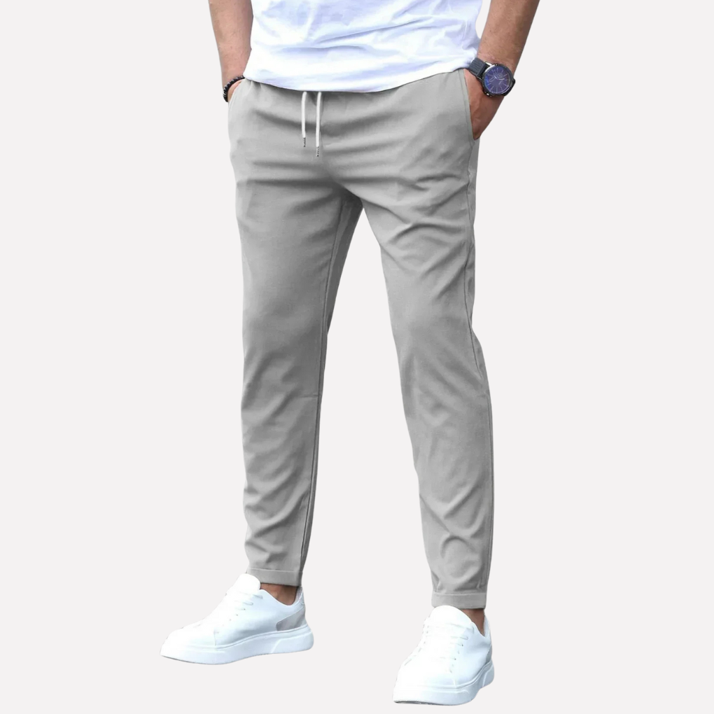 Niki | Men's Stretch Trousers with Drawstring Waist