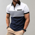 Polo Shirt with Contrasting Stripes
