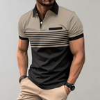 Polo Shirt with Contrasting Stripes