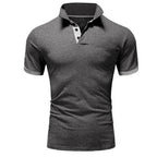 Men's Short Sleeve Contrasting Collar Polo Shirt