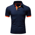 Men's Short Sleeve Contrasting Collar Polo Shirt