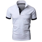 Men's Short Sleeve Contrasting Collar Polo Shirt