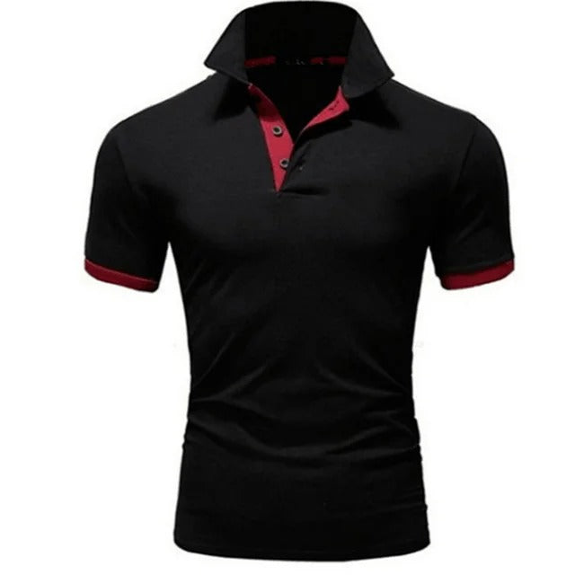 Men's Short Sleeve Contrasting Collar Polo Shirt