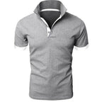 Men's Short Sleeve Contrasting Collar Polo Shirt