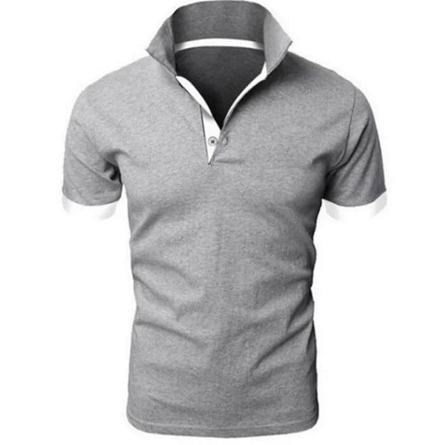 Men's Short Sleeve Contrasting Collar Polo Shirt
