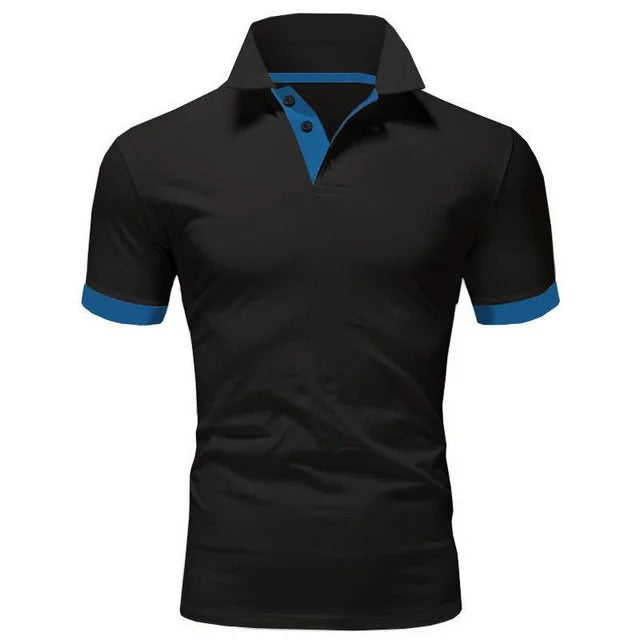 Men's Short Sleeve Contrasting Collar Polo Shirt