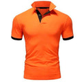 Men's Short Sleeve Contrasting Collar Polo Shirt