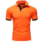Men's Short Sleeve Contrasting Collar Polo Shirt