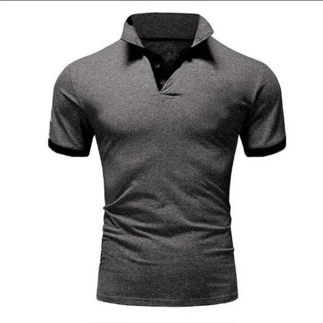 Men's Short Sleeve Contrasting Collar Polo Shirt