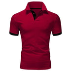 Men's Short Sleeve Contrasting Collar Polo Shirt