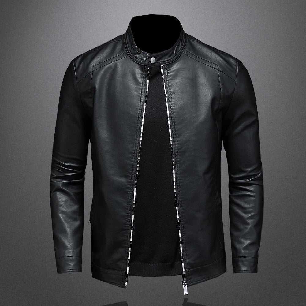 Men's Essential Faux Leather Moto Jacket