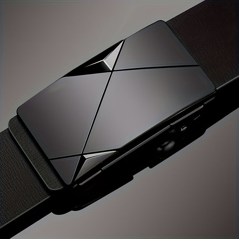 Niki | Men’s genuine leather belt with automatic buckle – Classic adjustable big game belt