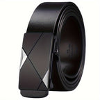 Niki | Men’s genuine leather belt with automatic buckle – Classic adjustable big game belt