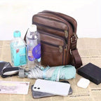 Niki | Men’s Leather Shoulder Bag | Genuine Cowhide Crossbody | Adjustable Strap
