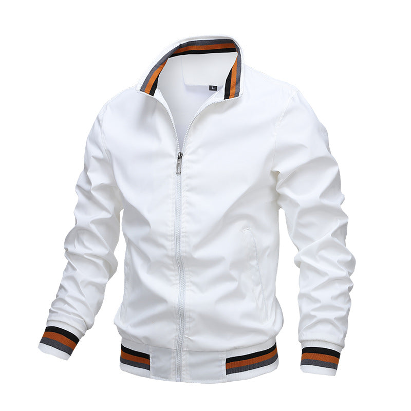 Lightweight Striped Bomber Jacket