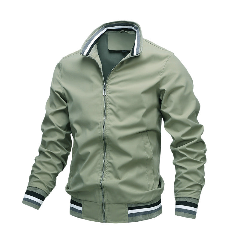 Lightweight Striped Bomber Jacket