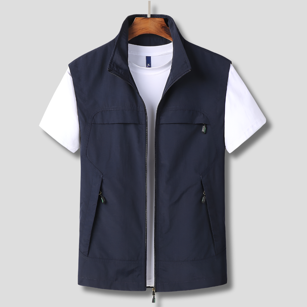 Men's Lightweight Zip Vest for Outdoor Activities