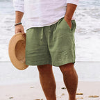 Men's Linen Drawstring Waist Shorts