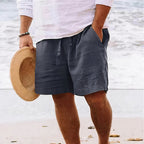 Men's Linen Drawstring Waist Shorts