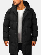 Men's Insulated Long Puffer Coat with Hood
