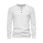 Men's Long Sleeve Button Neck Casual Shirt